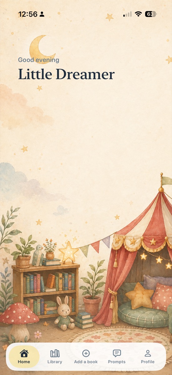 Lullashelf app welcome screen